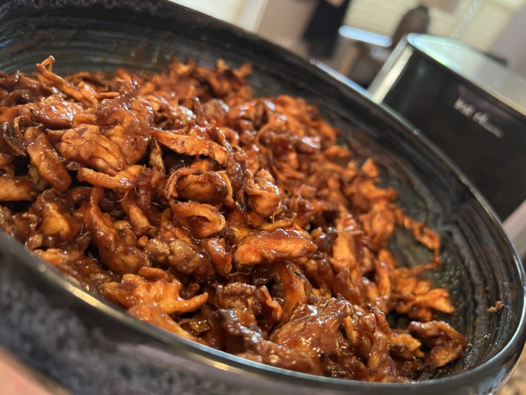 Lion’s mane mushroom with barbecue sauce before the overn